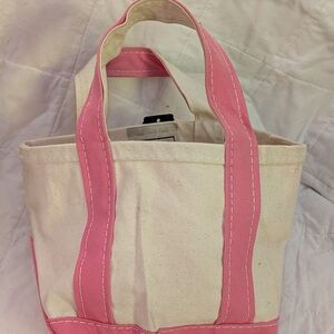L.L. Bean Pink and Cream Tote Bag